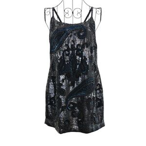 💚Needle & Thread Women’s Black Sequin Cocktail Party Mini Dress, Size 8